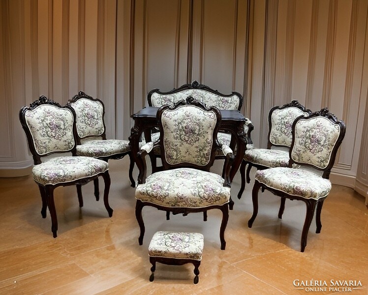 10-piece complete Viennese baroque salon set