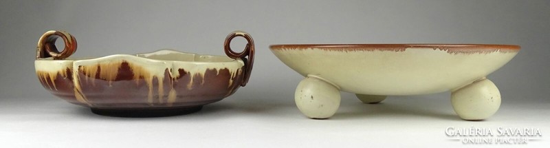 1Q433 art deco ceramic table center serving bowl 2 pieces