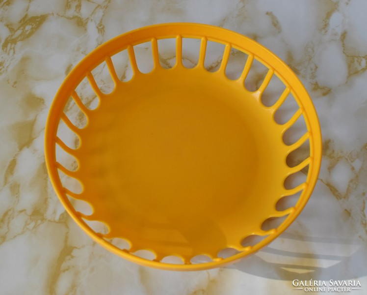 Retro plastic orange fruit and bread basket, GDR