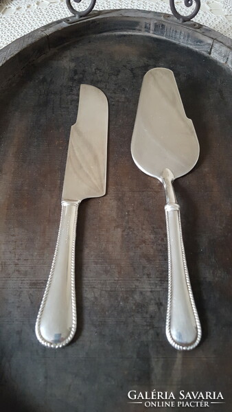 Elegant Italian versilbert cake spatula and cake knife