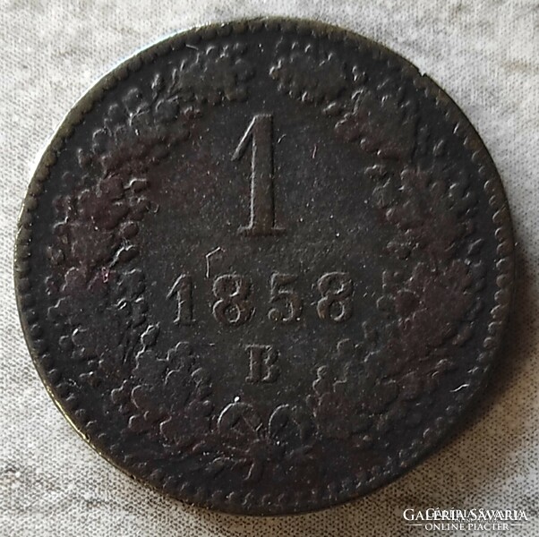 1 Krajcár / Kreuzer 1858 b (nail mine)