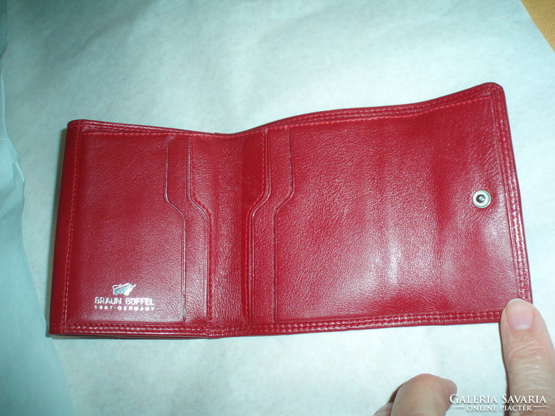 Vintage small red leather wallet