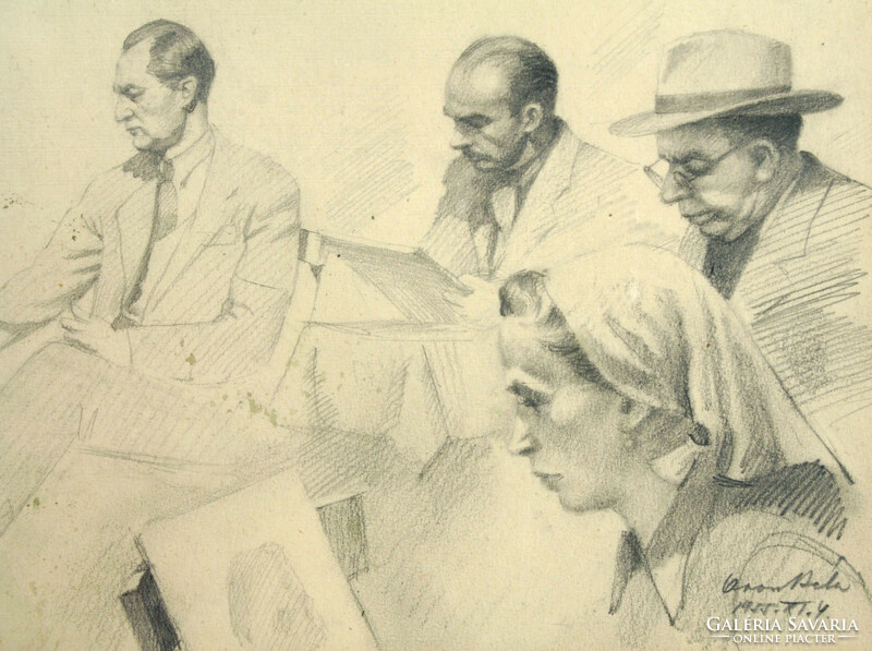 Russian Béla - drawing school i. 1955. Pencil paper | in the studio