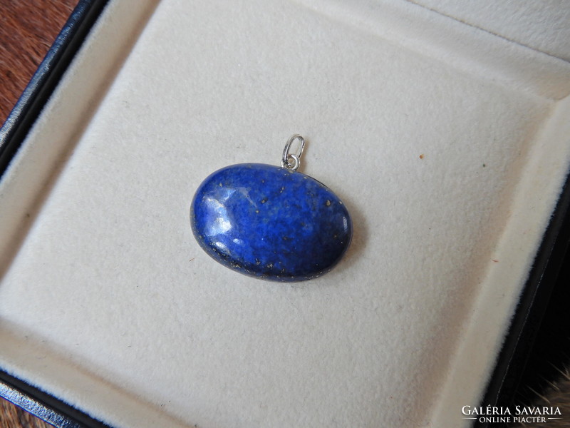 Old lapis lazuli pendant with silver or silver-plated pendant part