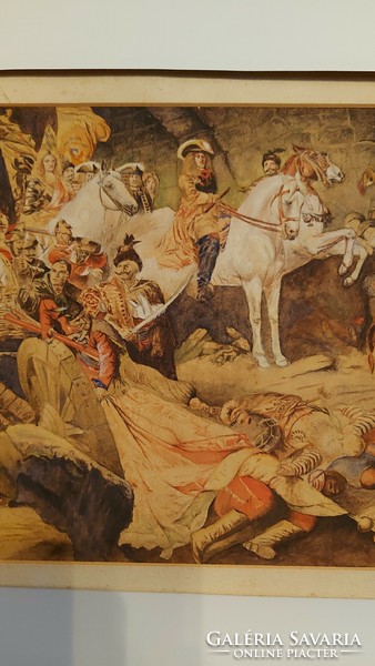 Benczúr Gyula(1844-1920)Budavár visszavétele a törököktől festménye után készült nyomatkép..