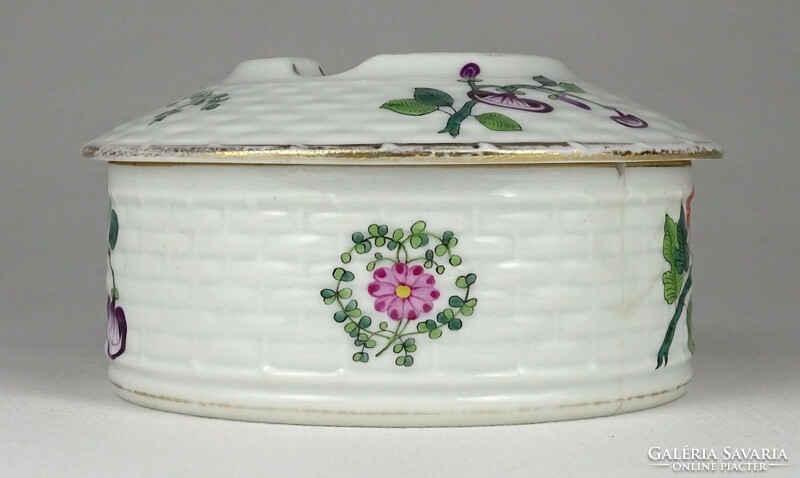 1Q470 antique Old Herend porcelain ashtray with lid