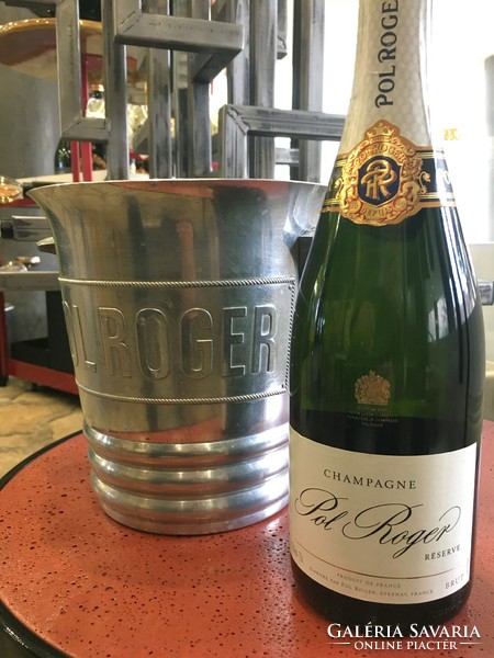 Pol Roger Champagne vintage pezsgőhűtő a 60-as évekből, Francia Art Deco, Ritka gyűjtői darab