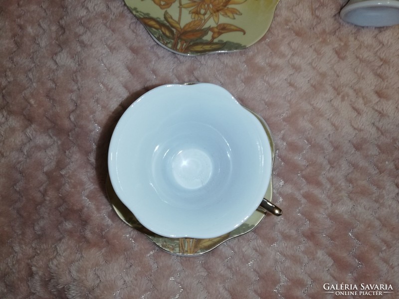 Hibátlan Peach' Modern Japan jelzéssel, 6 db porcelán kávéscsésze aljával együtt