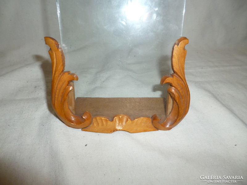 Antique table wood carved picture holder 14cm
