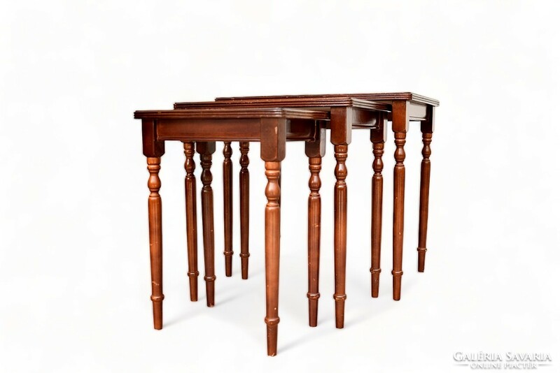 Antique wooden nesting tables