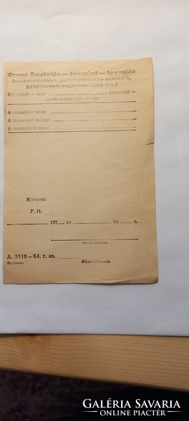 Old medical referral blank, from the 1970s