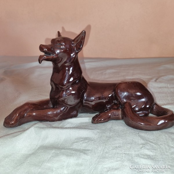 Ceramic dog statue