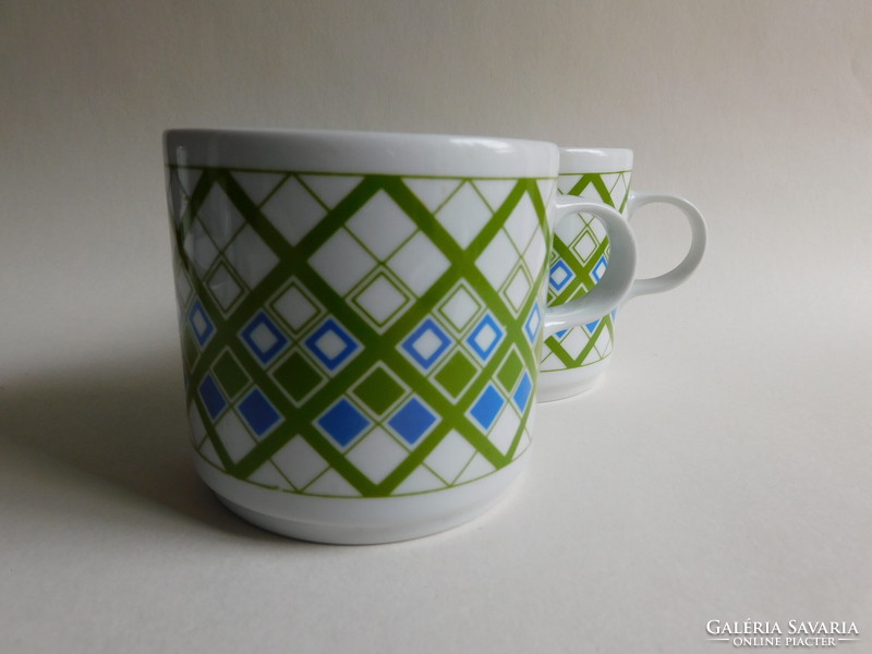 Alföldi mugs with a rare retro geometric pattern - 2 pieces