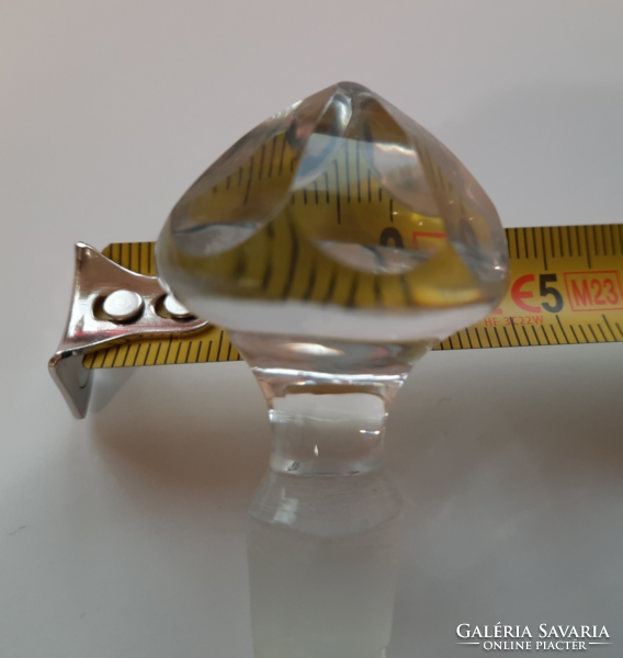Beautiful polished crystal glass stopper, bottle stopper, 5 cm (there is a small chip at the end)
