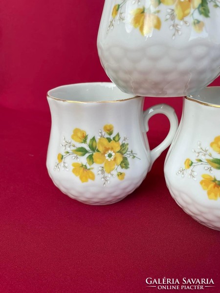 Zsolnay porcelain flowered belly mug bunch finjsa mugs grandmother's treasure heirloom
