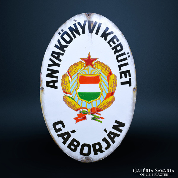 Registry district - gáborjan - oval enamel plaque