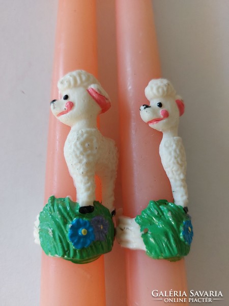 Retro candle Easter lamb old candle 2 pcs