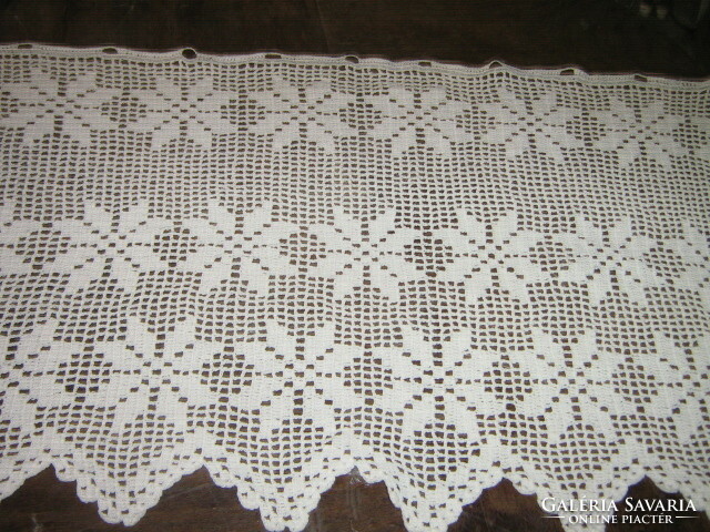 Beautiful floral hand crocheted antique stained glass lace curtain