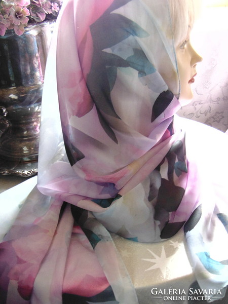 Large scarf, stole with delicate pastel colors