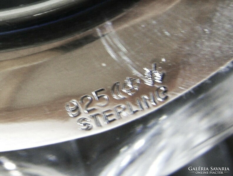 925-ös ezüst peremű kristály üveg hamutartó