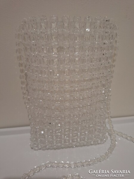Handcrafted reticule made of pearls, casual bag