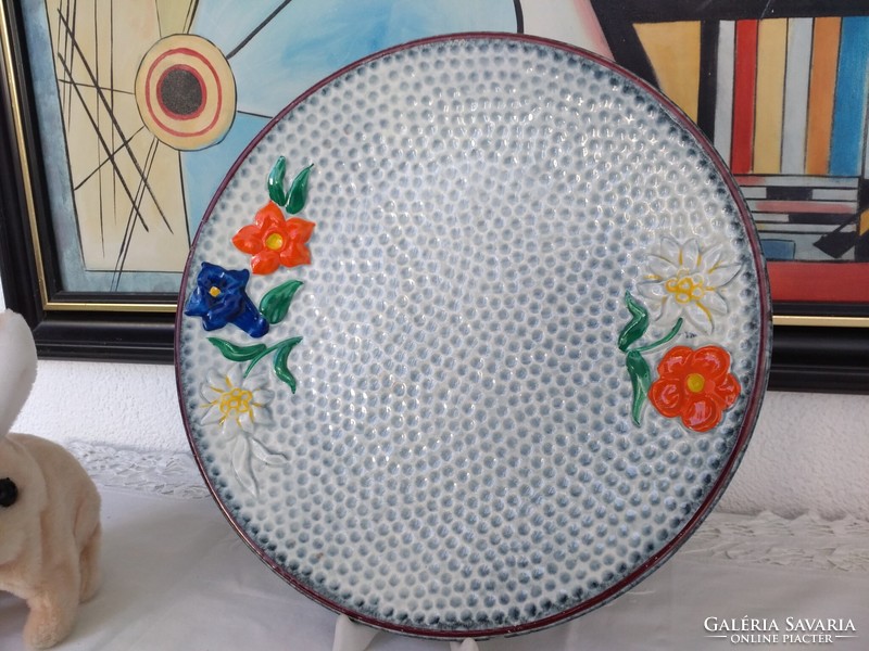 Marked plastic snow gyopár ceramic bowl with flowers