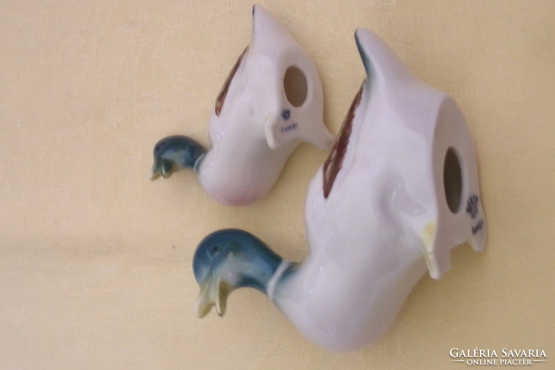 Pair of porcelain ducks foreign - part of foreign series 10x5x8 6x3xc5cm