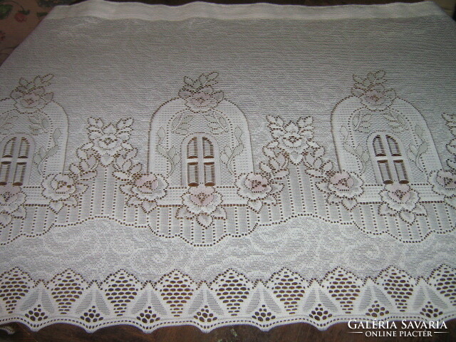 Beautiful white rose window curtain