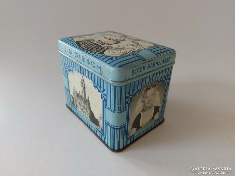 Régi fémdoboz holland J. B. Diesch vintage cukorkás doboz
