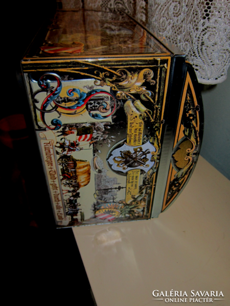 Large Nuremberg metal box tin box e.Otto schmidt biscuit box