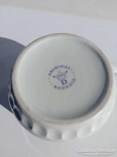Large bohemian Czech violet porcelain mug