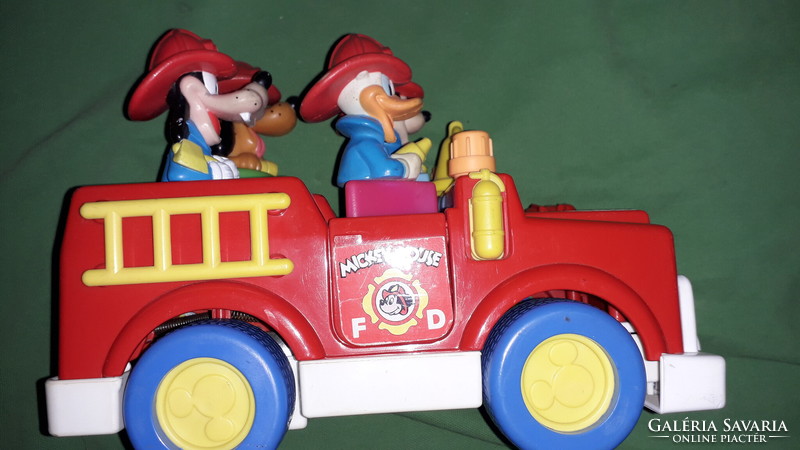 Retro original disney - mckey mouse - mickey mouse and his friends interactive fire truck 20cm according to pictures