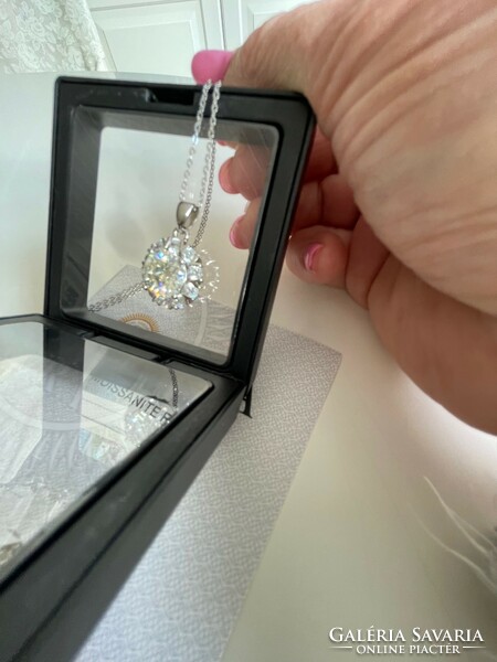 New sparkling snowflake moissanite diamond 925 sterling silver chain