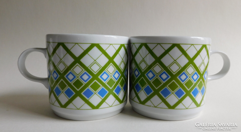 Alföldi mugs with a rare retro geometric pattern - 2 pieces