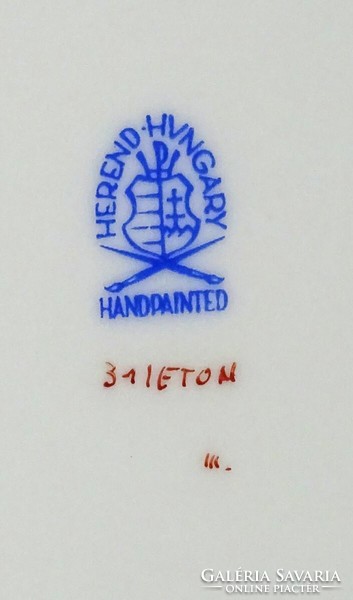 1Q501 Nagyméretű hibátlan Eton mintás Herendi porcelán leveses tál