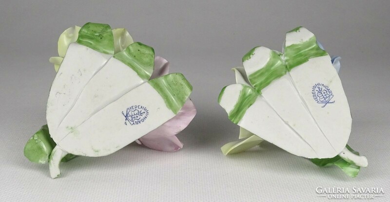 1Q474 Régi sérült ritka Herendi porcelán virág pár