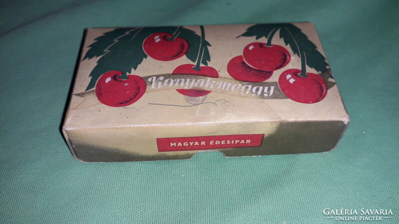 Antique 1950s Hungarian confectionery - cognac cherry bonbon box rare 13 x 7 x 3 cm according to the pictures