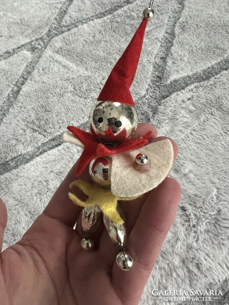 Clown old tapestry glass Christmas tree decoration