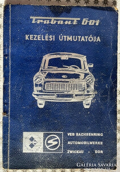 Trabant 601 instruction manual and warranty card, plastic holder, case