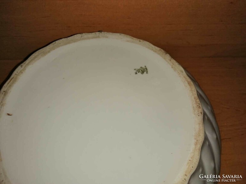 MZ porcelán csehszlovák gyöngyös tál, komatál, kínáló, asztalközép - 30,5 cm