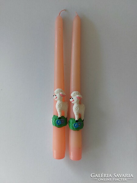 Retro candle Easter lamb old candle 2 pcs