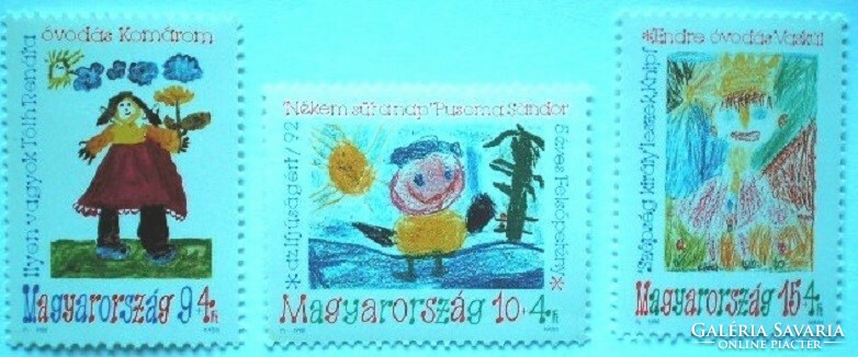 S4149-51 / 1992 Ifjúságért - gyermekrajzok bélyegsor postatiszta