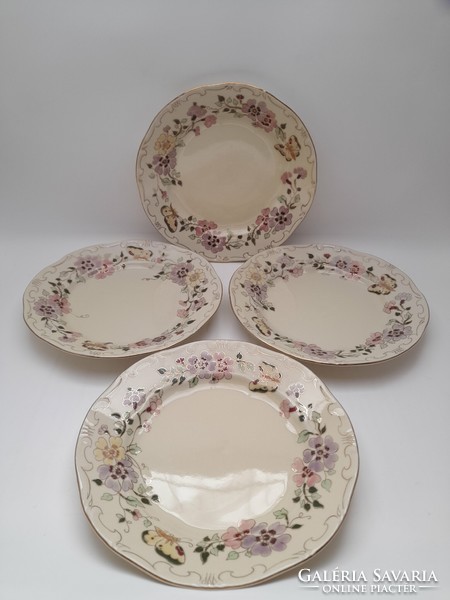 Zsolnay butterfly pattern small plates, 19 cm, 4 pieces in one