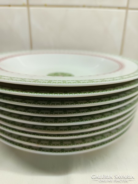 6+3 deep plates marked on porcelain