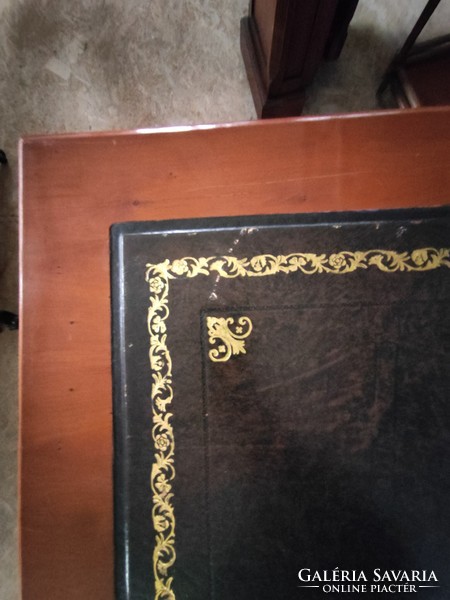 English desk with brown leather top