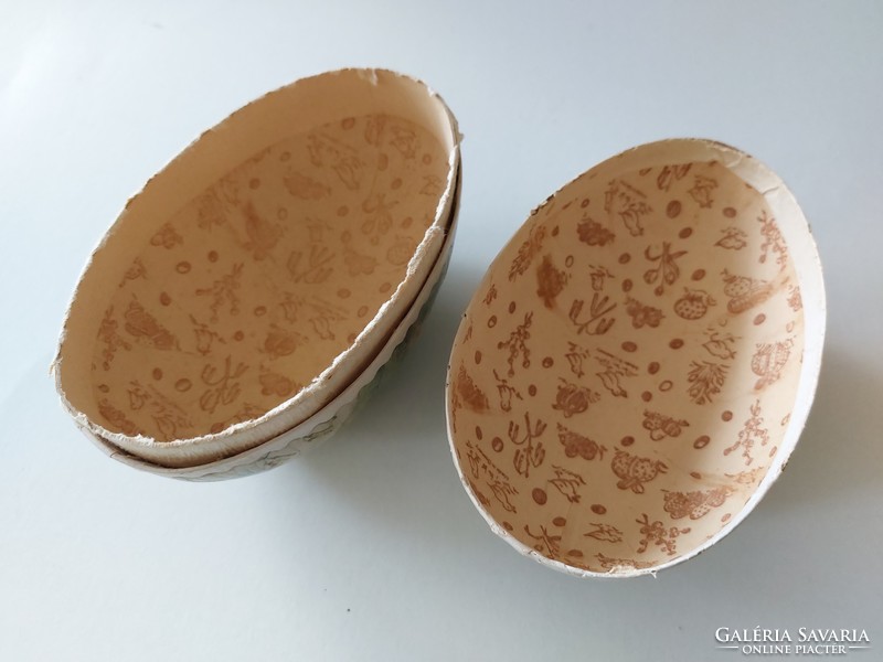Régi papírmasé tojás húsvéti dekor 15 cm csibe minta