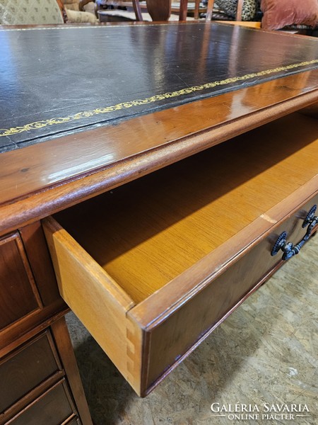 English desk with brown leather top