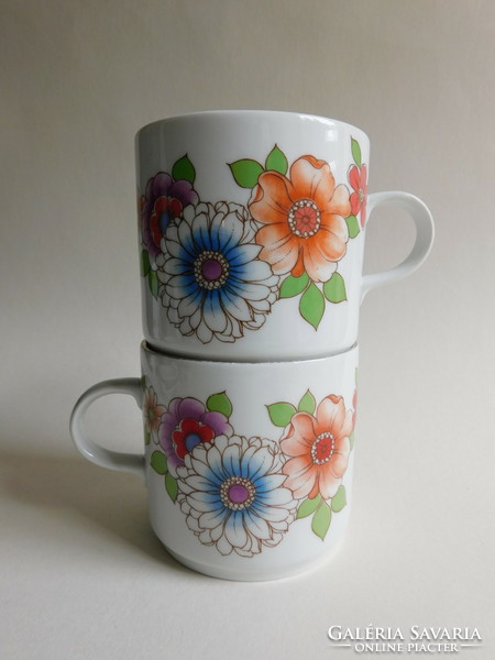 Alföldi mugs with retro flower power hippie flower pattern - 2 pieces