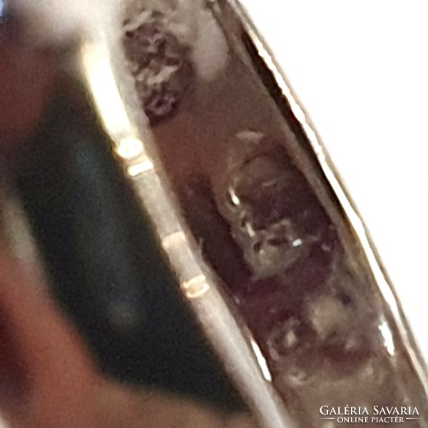925 Silver ring with genuine tanzanite and garnet gemstones