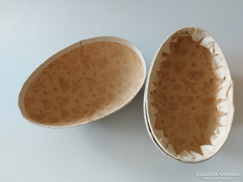 Régi papírmasé tojás húsvéti dekor 14 cm kacsa minta